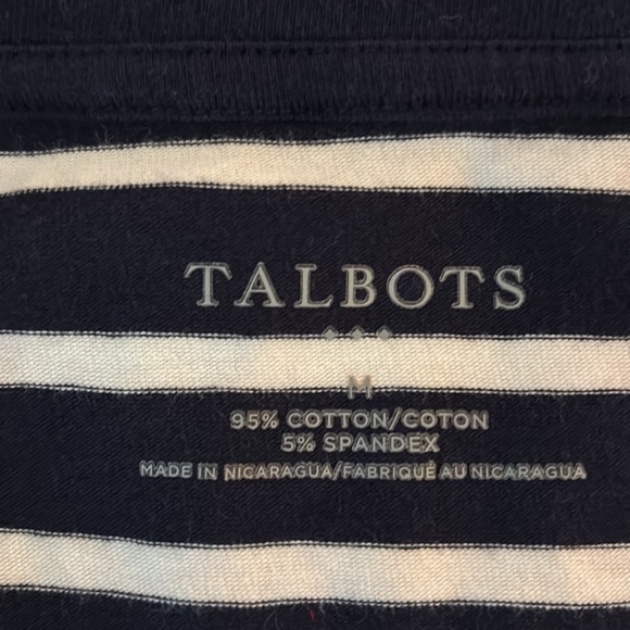 Talbots Nautical Navy Stripe 3/4 Sleeve Top Shirt Like New! Size M Medium ⚓️ - Picture 5 of 6